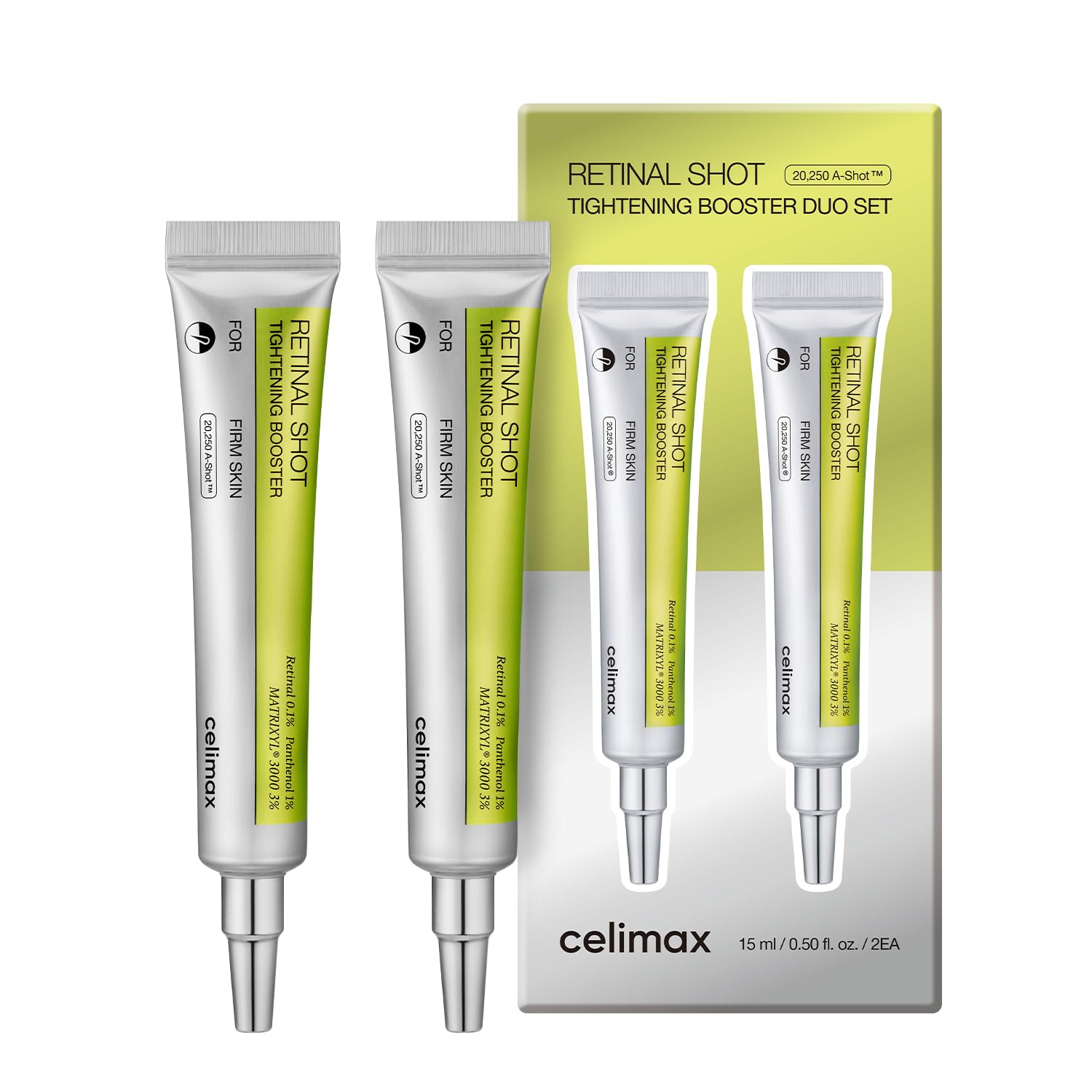 Botellas de Celimax Vita A Retinal Shot para cuidado facial en casa