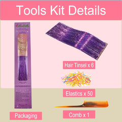 CelineBella tinsel púrpura con 80 hilos añade densidad y brillo.