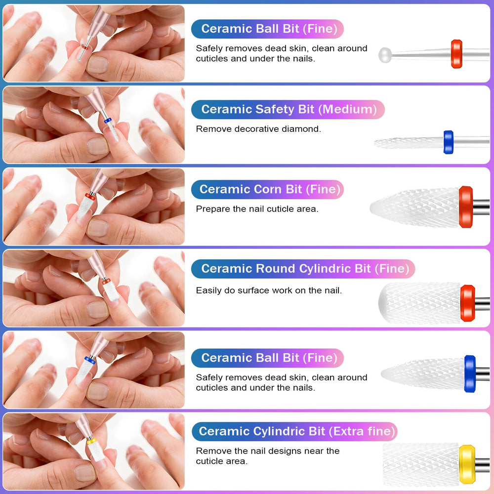 Puntas cerámicas Cellentool para alisado suave de uñas