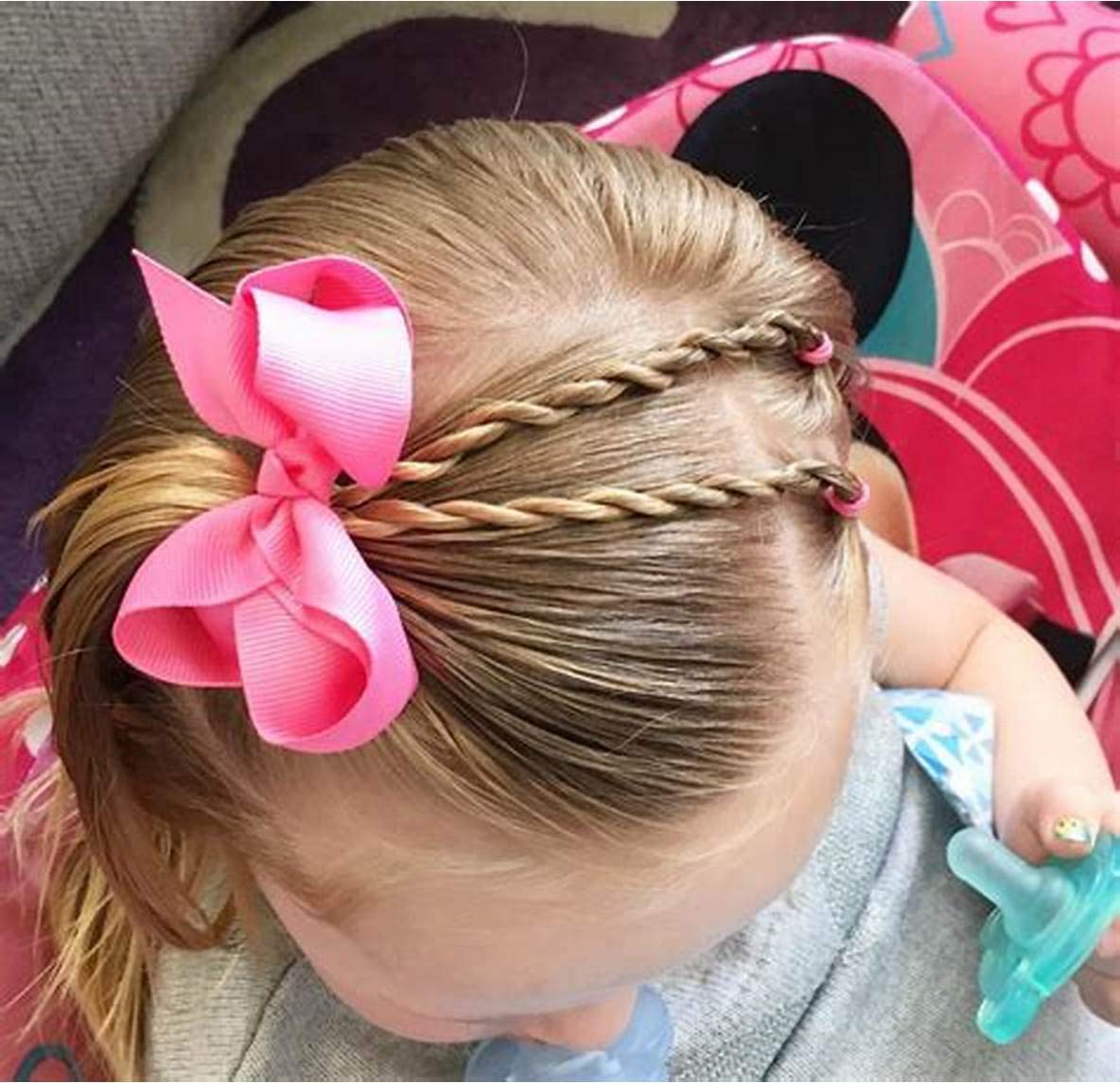 CÉLLOT lazo de pelo de 3 pulgadas en rosa claro para bebés
