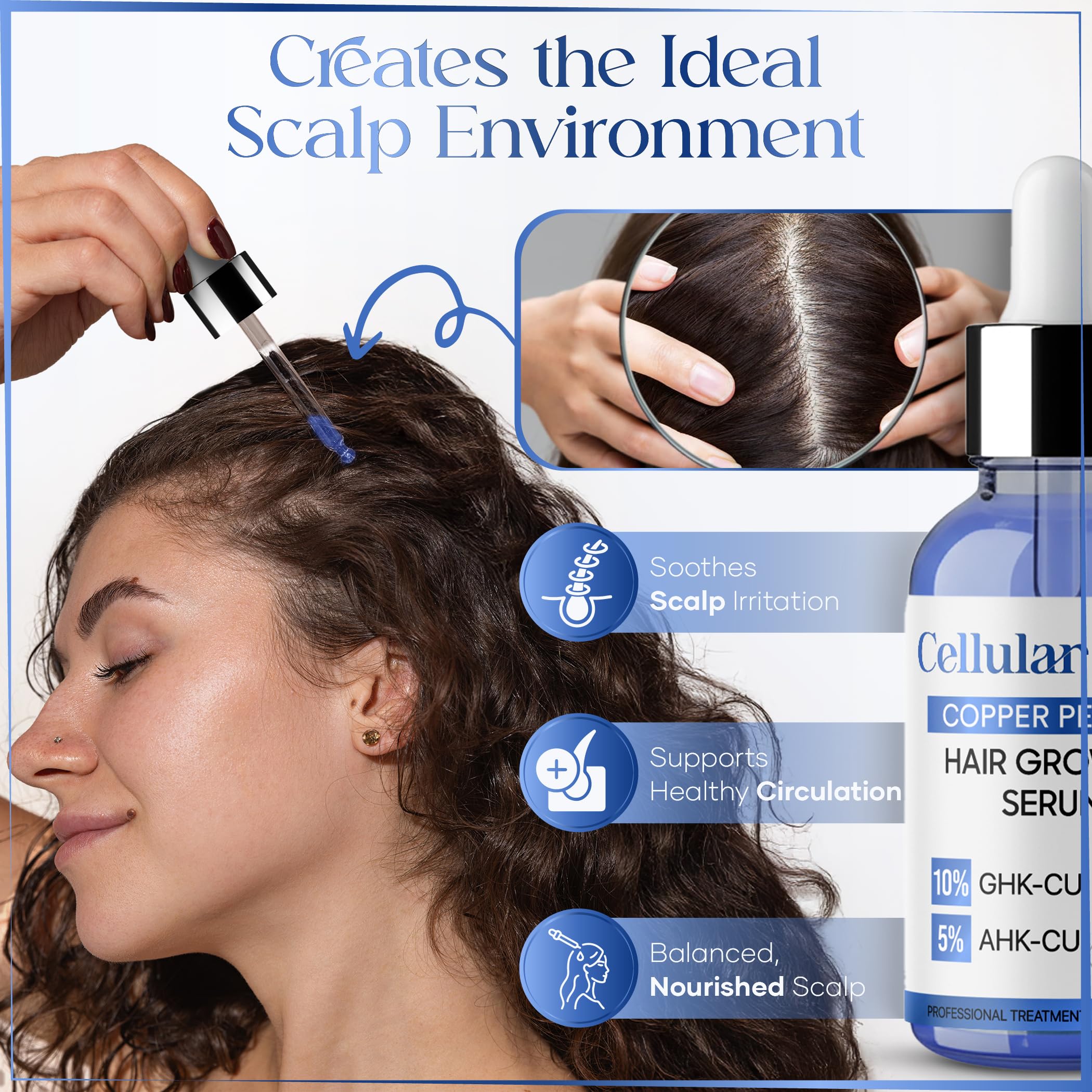 Cuero cabelludo nutrido con Cellular Glow para cabello más sano