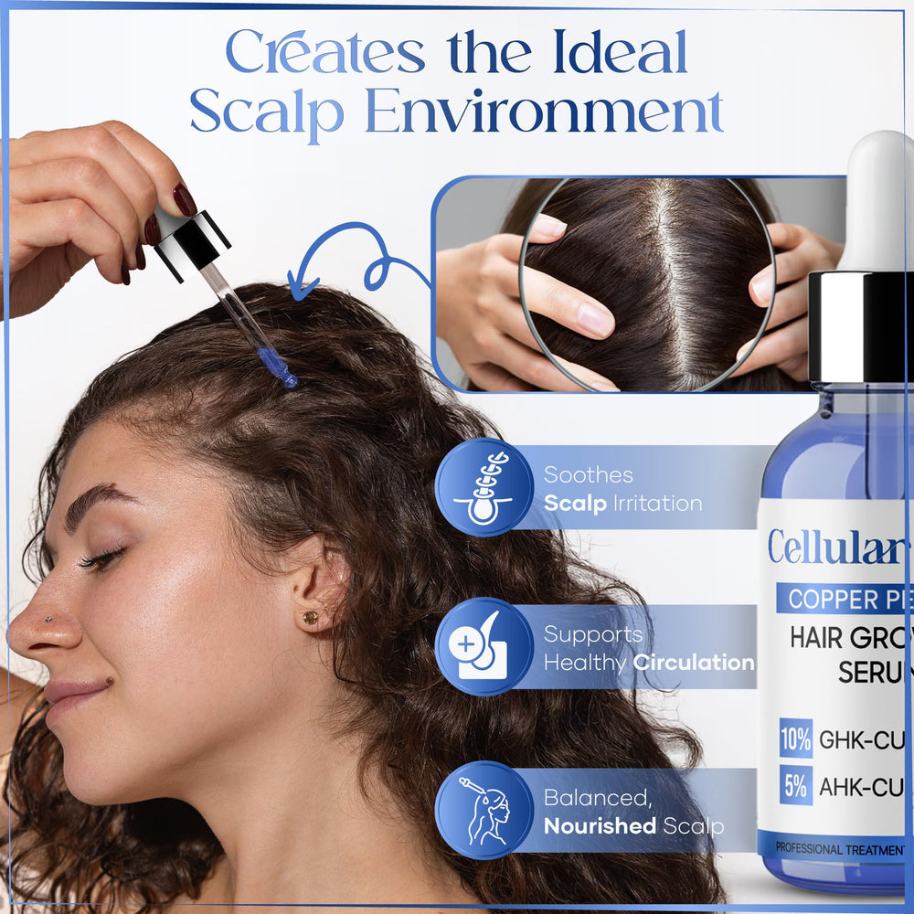Cuero cabelludo nutrido con Cellular Glow para cabello más sano