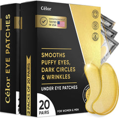 Parches Celor dorados para ojos con oro y colágeno, revitalizan la mirada.