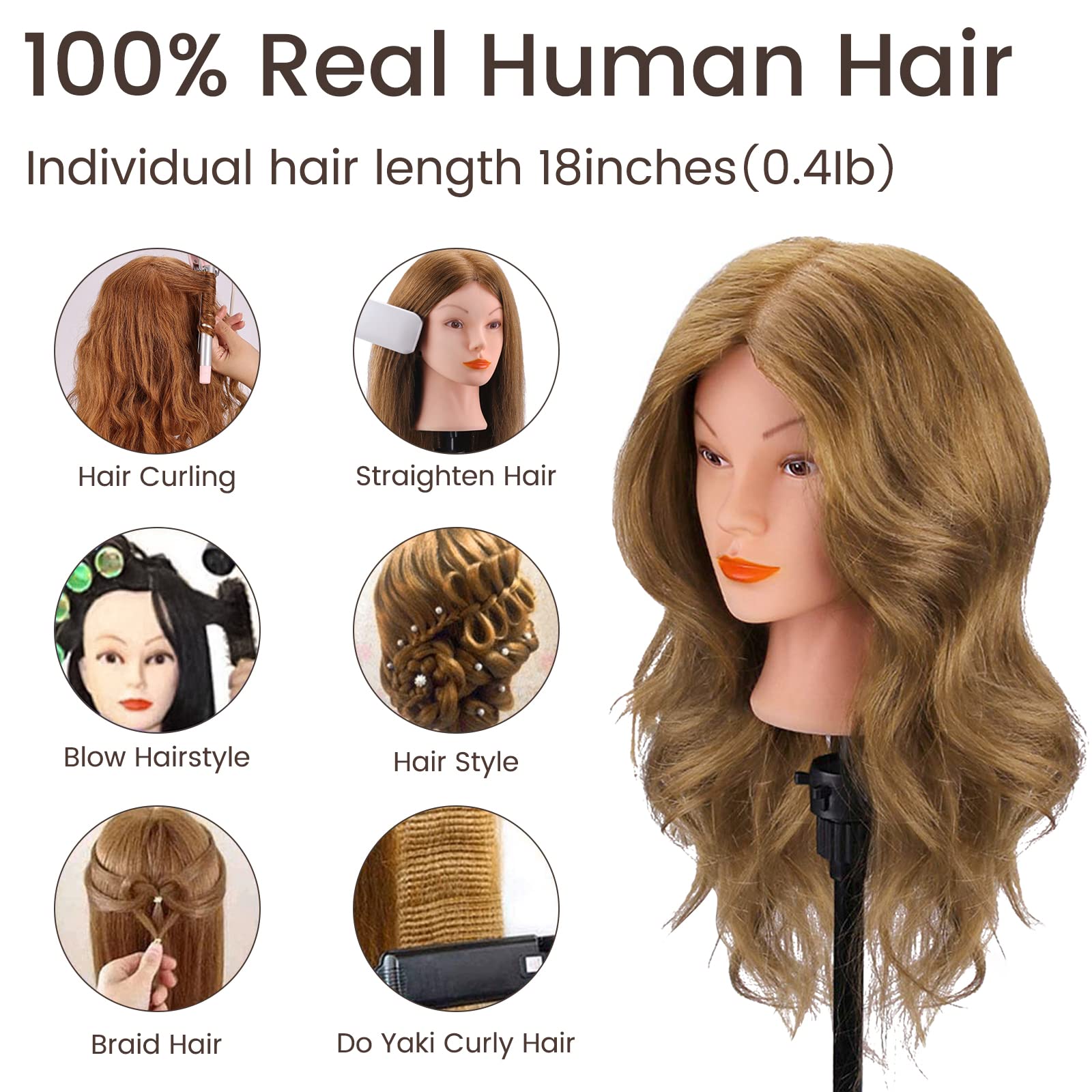 Cenoz cabello real de 14 pulgadas en hebras para cortes precisos.