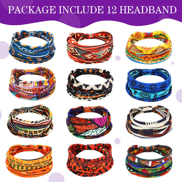 Conjunto de 12 diademas africanas Censen para cambios de estilo