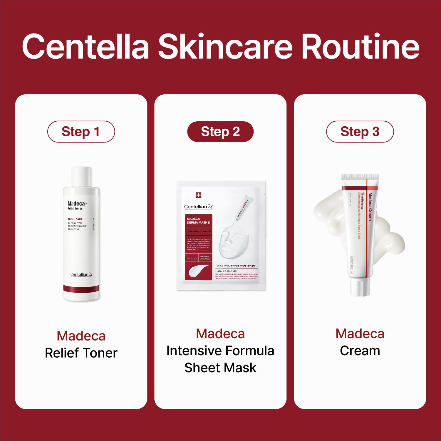 Centellian 24 Madeca Derma Mask pack de 10 piezas para una rutina intensiva de cuidado facial.
