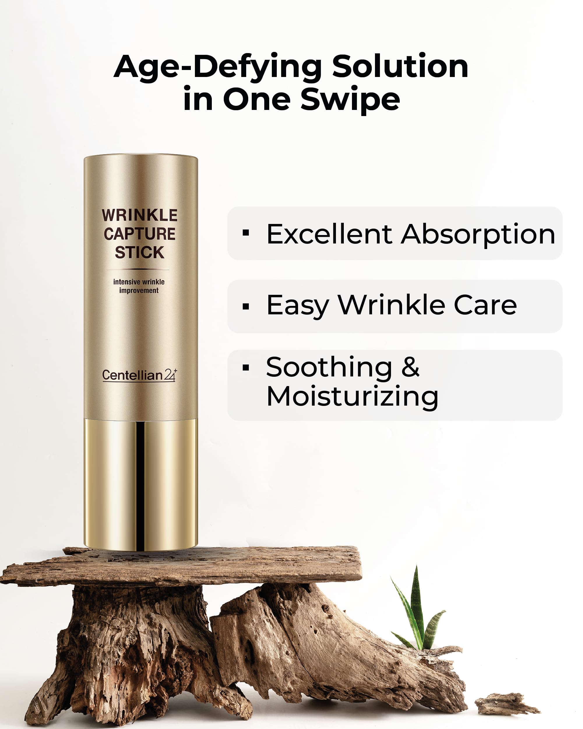 Close-up of CENTELLIAN 24 Madeca Wrinkle Capture Stick showing triangular design