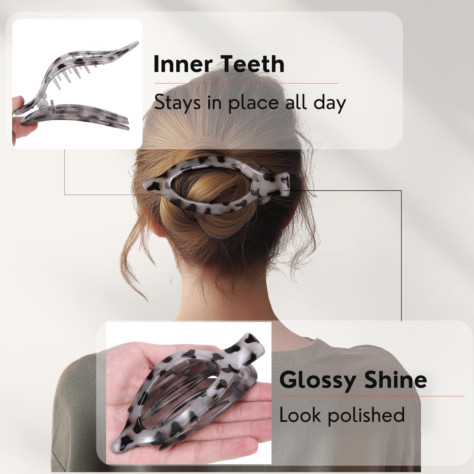 CENTSTAR pinza garra antideslizante para pelo fino, control limpio y cómodo.