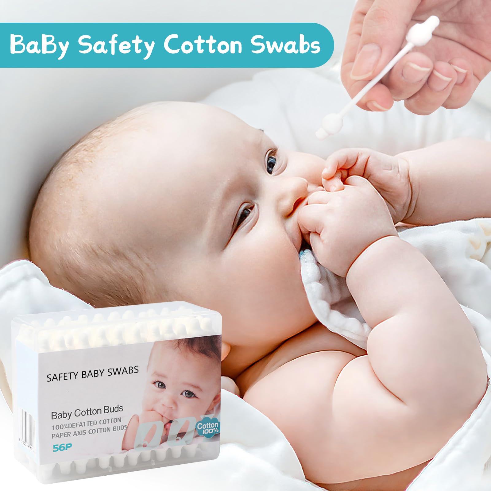 Bastoncillos CenYouful para nariz de bebe algodon suave