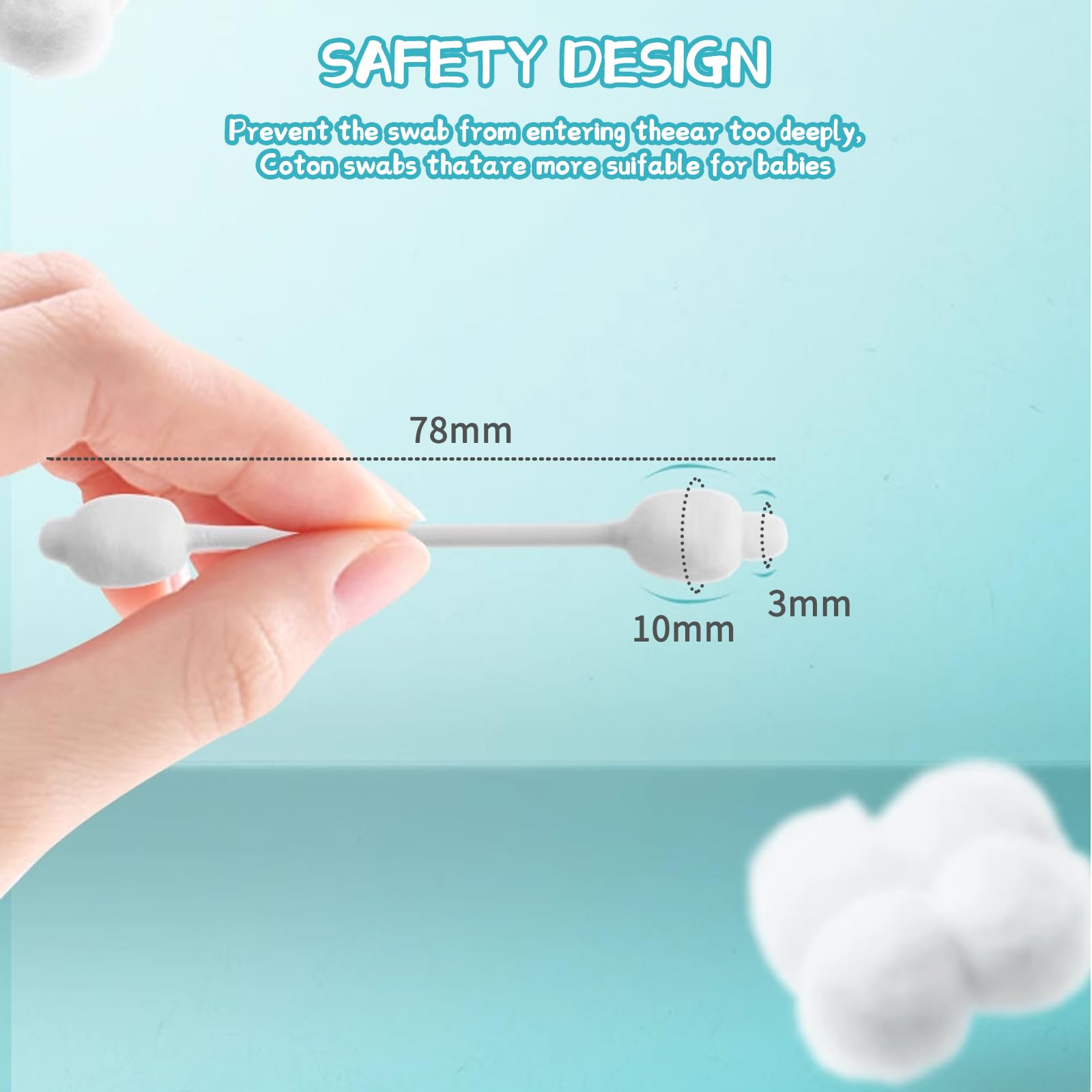 Bastoncillos CenYouful para orejas de bebe diseño seguro