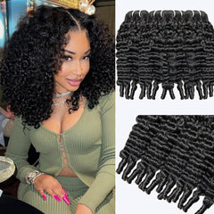 Ceoltay Burmese Curly Bundles, 12 pulgadas, volumen natural para peinado completo.