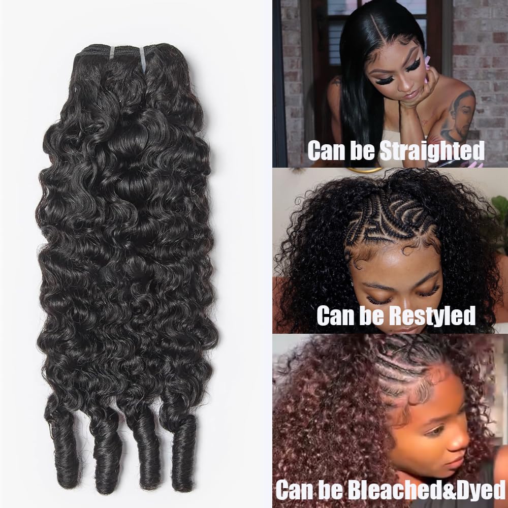 Ceoltay Burmese Curly Bundles, 4 paquetes para acabado de cabeza completa.