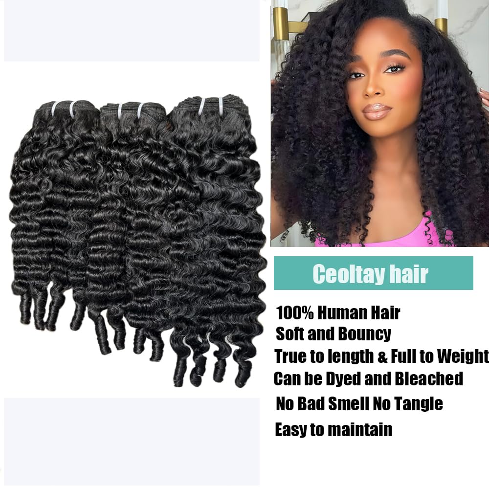 Ceoltay Burmese Curly Bundles, textura 3C4A para rizos brillantes y elásticos.