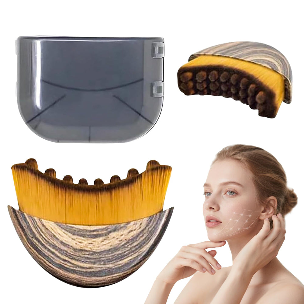 Cepillo de Contorno Linfático Facial, foco rostro, ergonomía para cuidado diario.