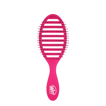 Wet Brush Speed Dry cepillo mojado para secado rápido, en rosa, desenreda sin tirar.