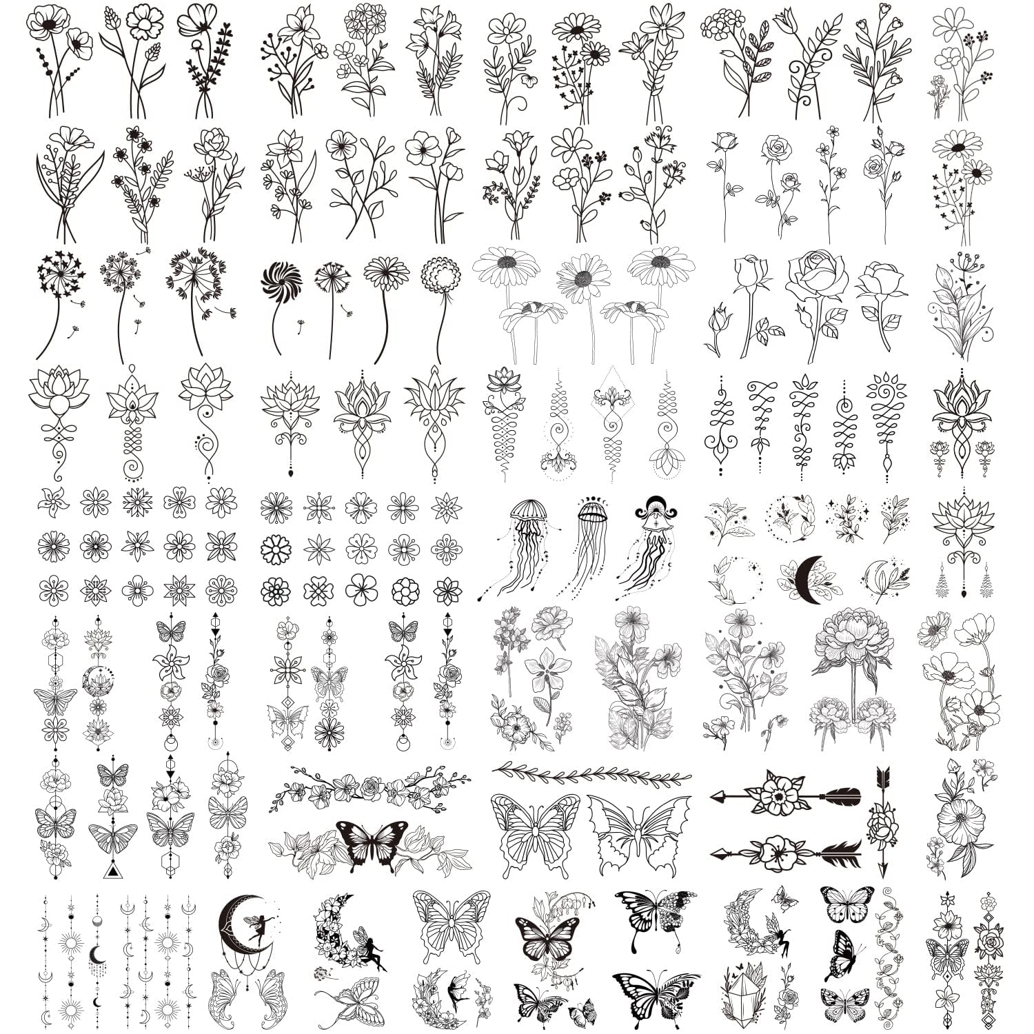Cerlaza tatuajes temporales, 420 estilos realistas para fiestas y eventos.