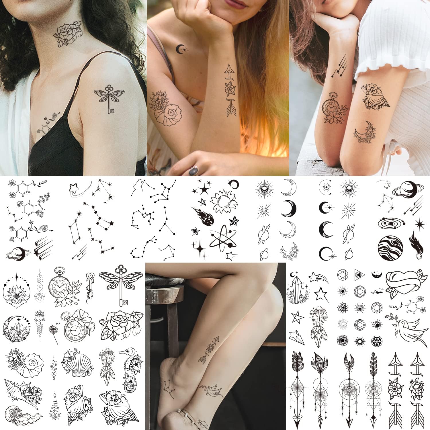 Cerlaza tatuajes temporales sin dolor y aptos para piel sensible.