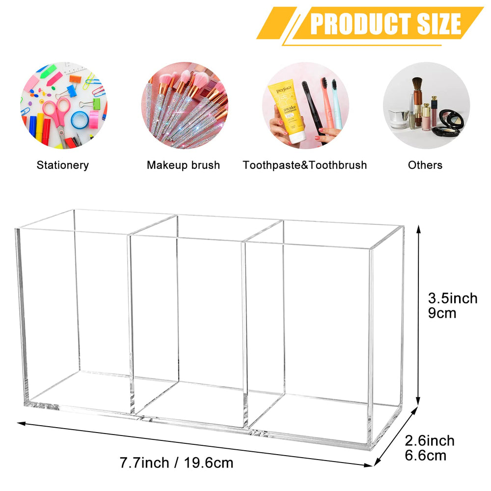 Cerpourt organizador acrílico para accesorios de belleza en el escritorio.