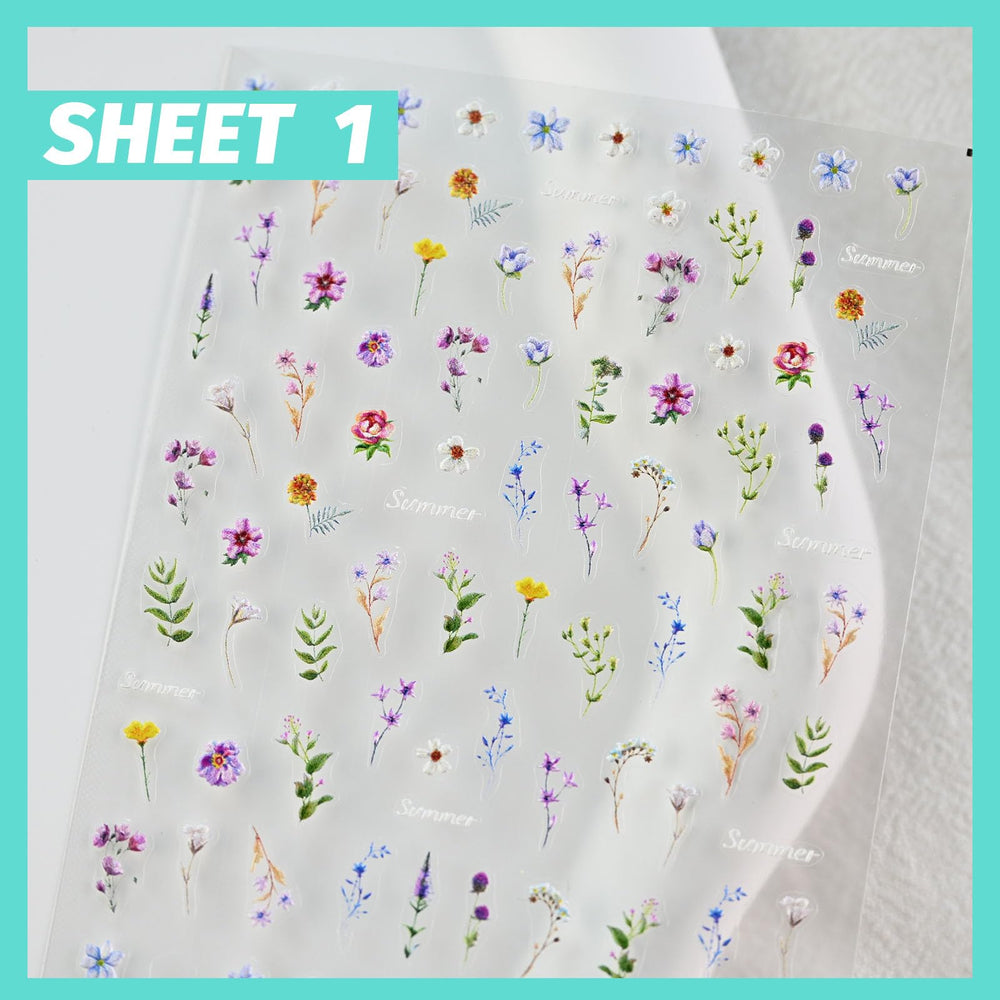 CESTSIREN pegatinas florales para uñas en relieve, variedad de estilos para combinación