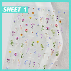 CESTSIREN pegatinas florales para uñas en relieve, variedad de estilos para combinación