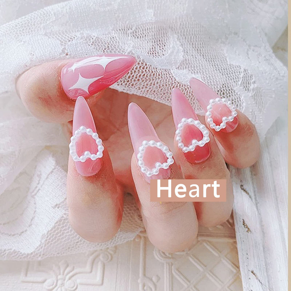 CESUSME perlas-corazón para uñas, brillo sutil y personalidad en cada diseño.