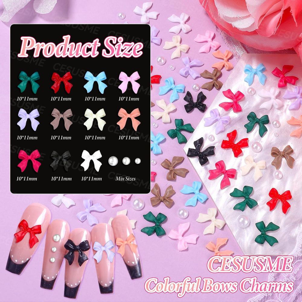 CESUSME broches uñas flores rosas blancas con glitter para uñas elegantes