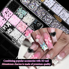 CESUSME accesorios acrílicos coloridos lazos flores y mariposas para uñas