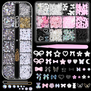 CESUSME accesorios de uñas conjunto de dos cajas con pinzas para manualidades