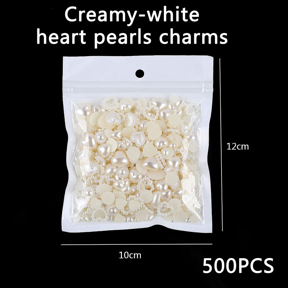 CESUSME perlas corazón uñas, huecas y ligeras para creaciones duraderas.