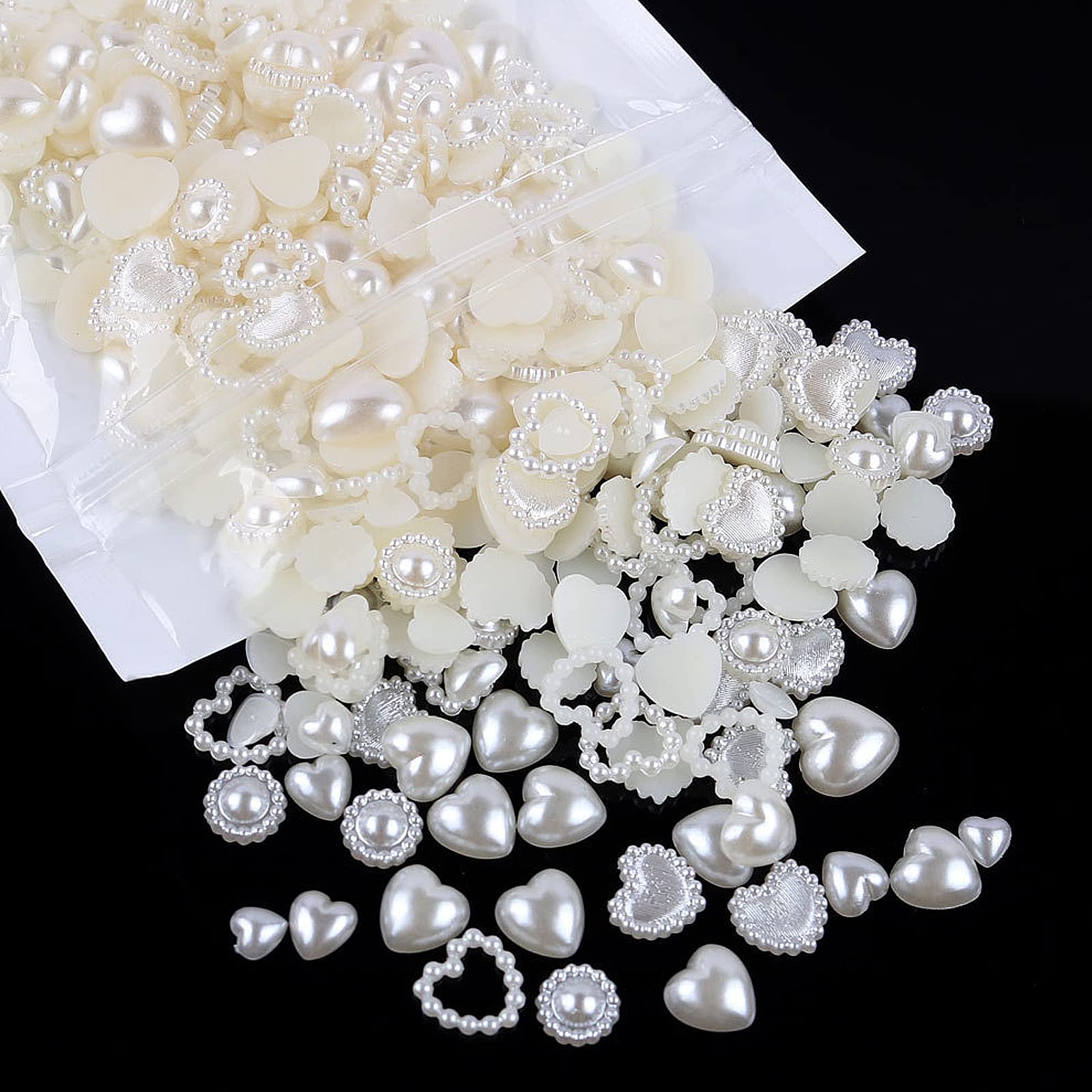 CESUSME perlas corazón para uñas, mezcla de estilos, ideal para decoraciones creativas.
