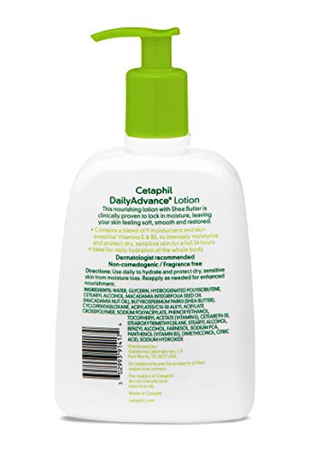 Textura cremosa de Cetaphil Advanced Relief Lotion para hidratación de 48 horas