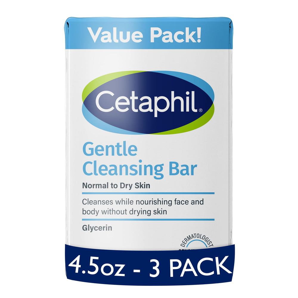 Cetaphil Barra de limpieza suave para rostro y cuerpo, cuida piel sensible diariamente.