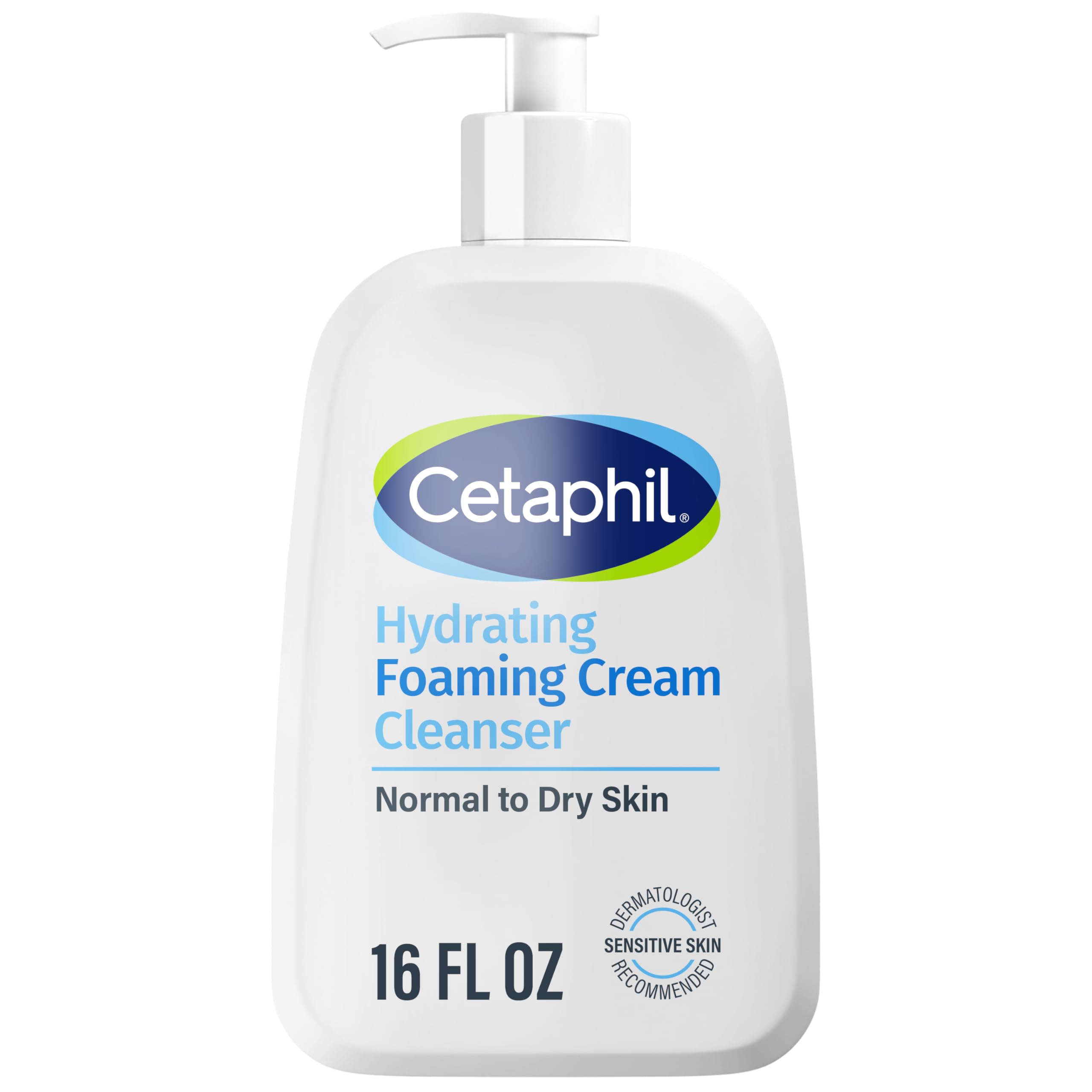 Cetaphil, botella del limpiador crema-espuma, ideal para piel sensible y uso diario.