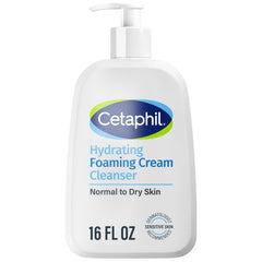 Cetaphil, botella del limpiador crema-espuma, ideal para piel sensible y uso diario.