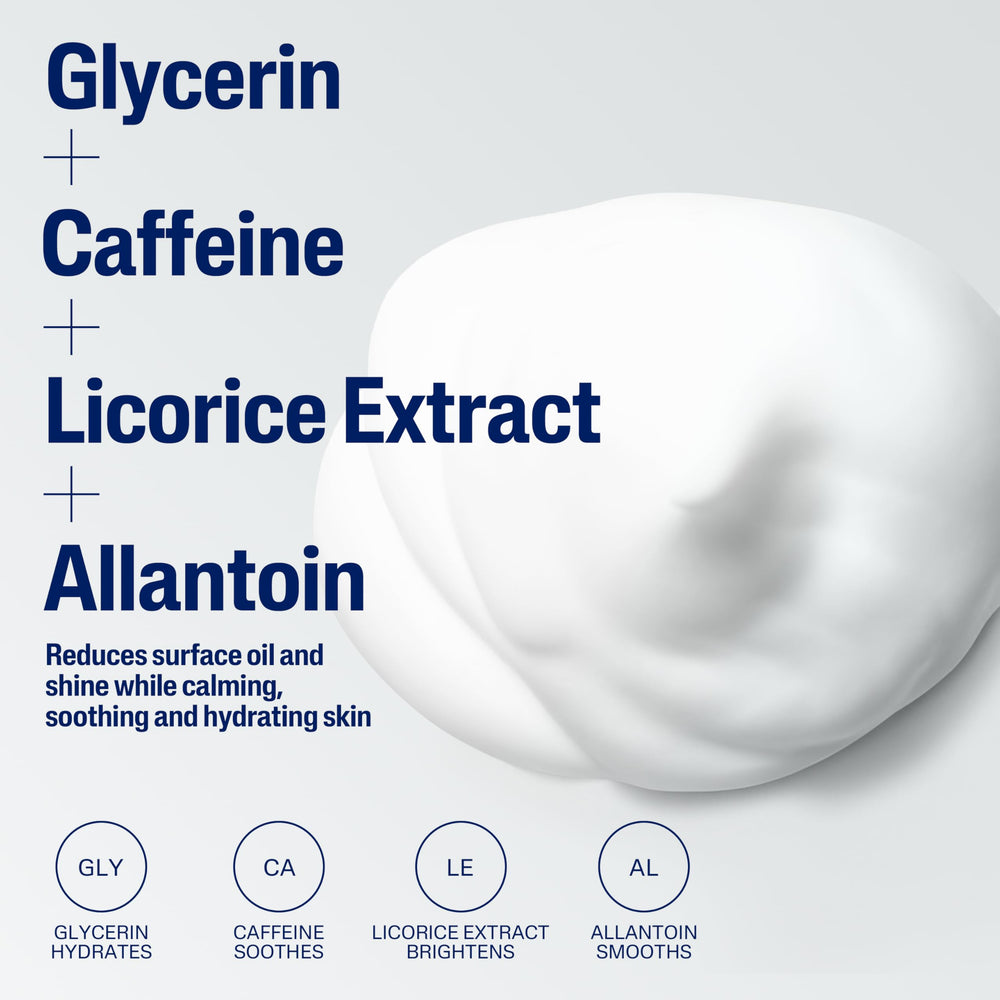 Cetaphil cafeína, efecto refrescante en rostro.