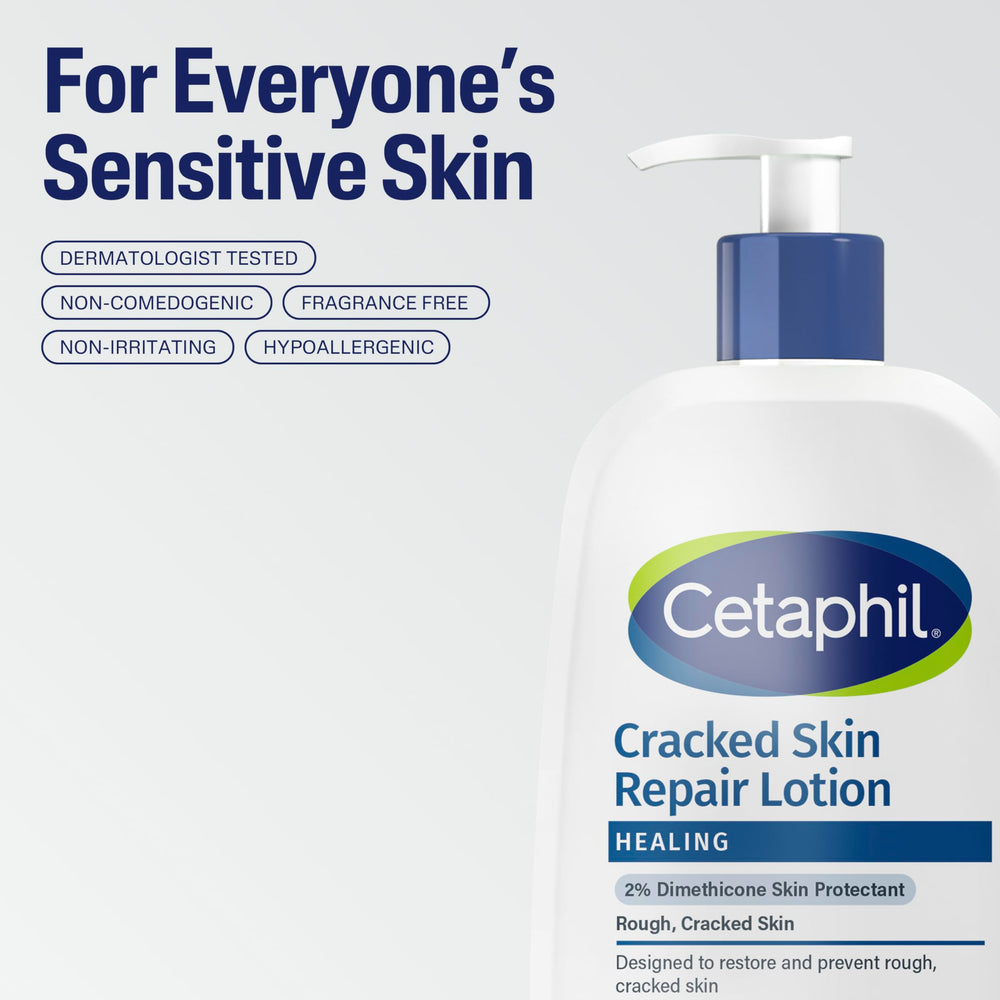 Cetaphil Cracked Skin Repair Lotion: hidratación de 24 horas para piel seca.