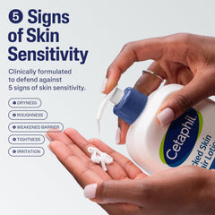 Cetaphil Cracked Skin Repair Lotion: textura cremosa lista para aplicar en la piel.