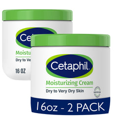 Cetaphil Crema Hidratante rostro y cuerpo paquete 2x16 onzas, hidratación duradera para la piel.