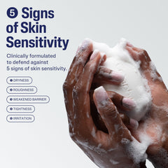 Cetaphil Deep Cleansing Bar fragrance free label highlights soap free formula.