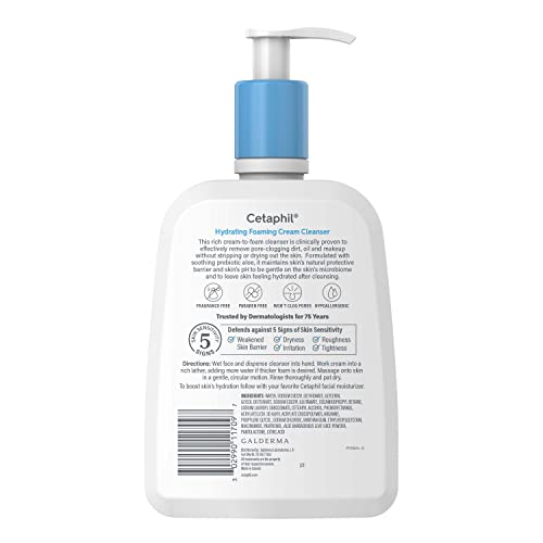 Cetaphil-espuma-cremosa, muestra la textura suave para una limpieza sin resecar.