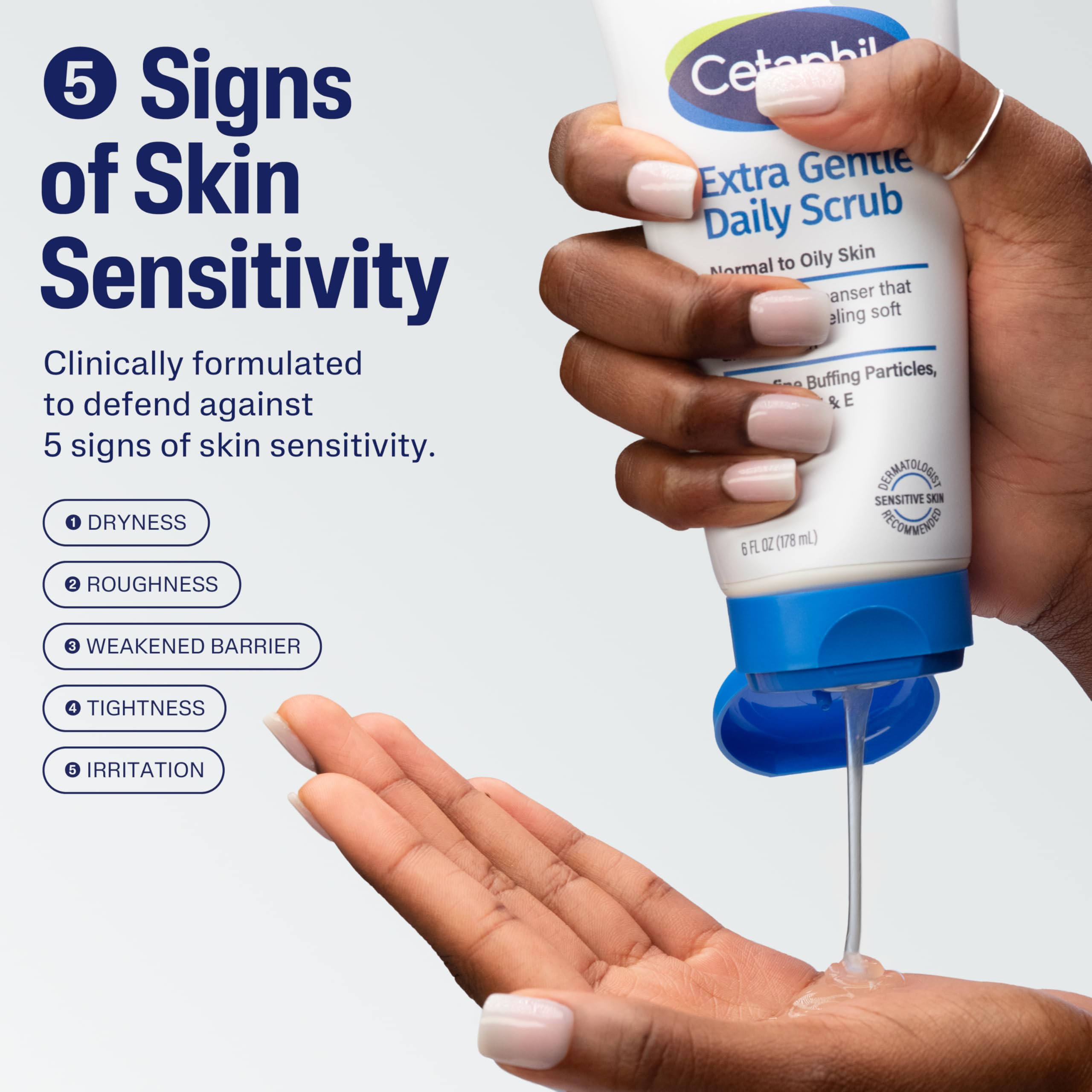 Cetaphil exfoliante facial suave, granulos microfinos, exfolia sin irritación