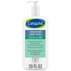 Cetaphil Gel de Baño Acne Relief, botella suave para piel sensible.