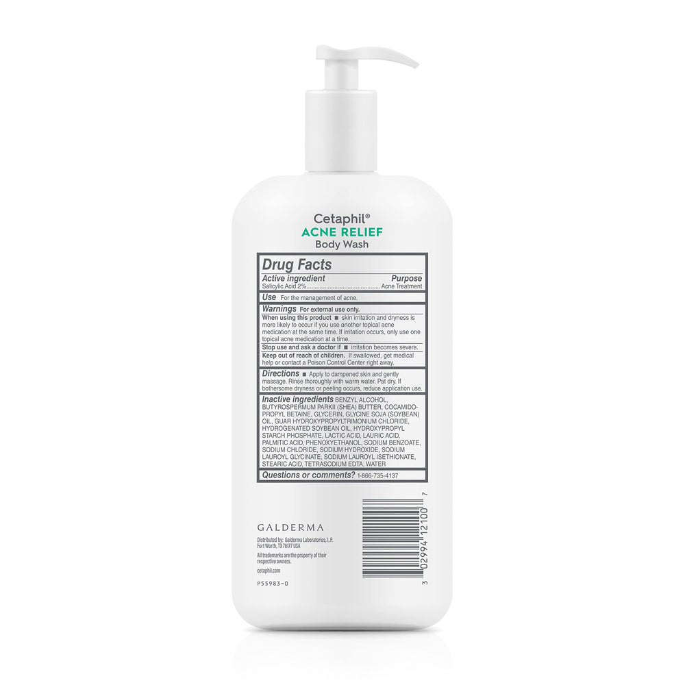 Cetaphil Gel de Baño Acne Relief, empaque práctico para el baño.