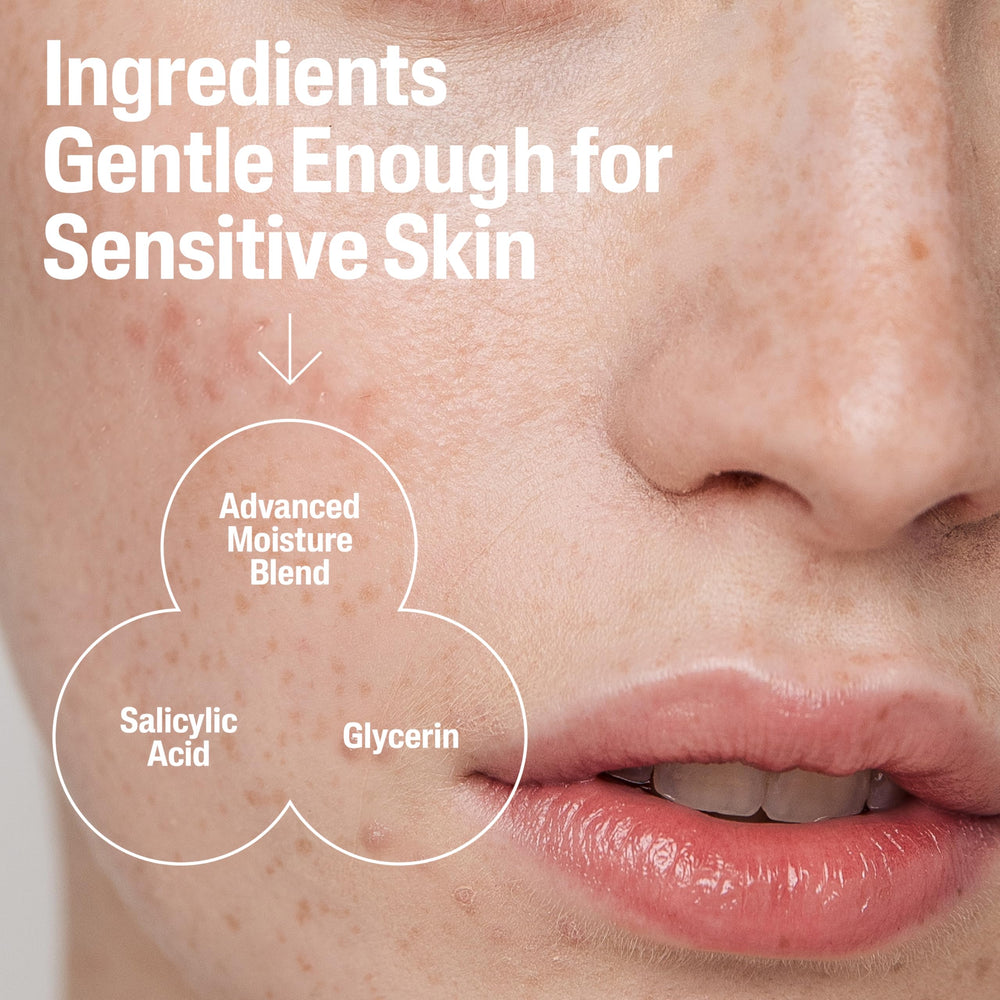 Close-up of 2% salicylic acid label on Cetaphil Gentle Clear