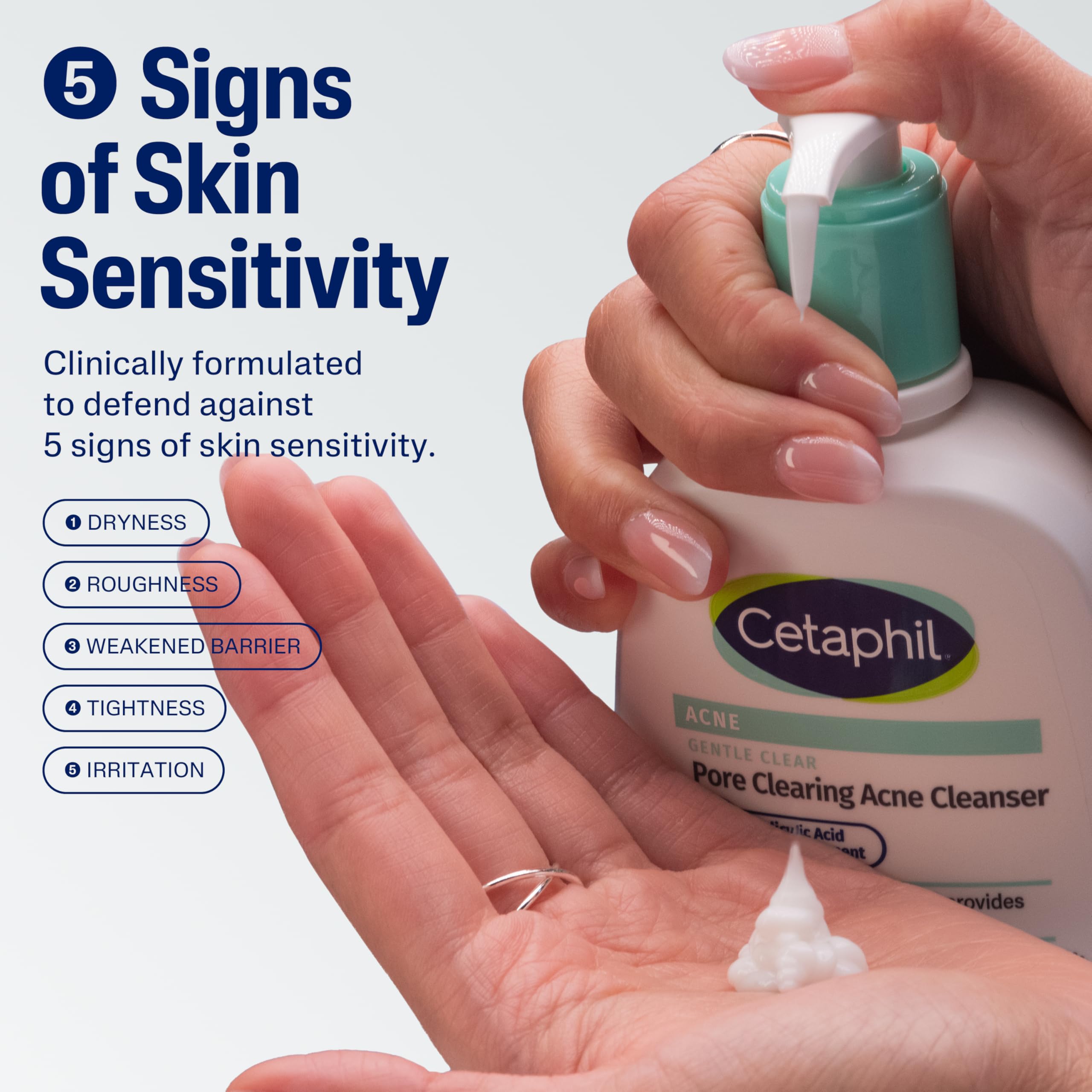 Cetaphil Gentle Clear pump action for easy daily cleansing