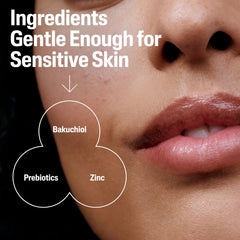 Label detail on Cetaphil serum emphasizing fragrance-free, oil-free formula