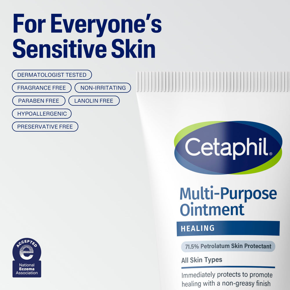 Manteca karité en Cetaphil Healing Ointment para suavizar la piel.