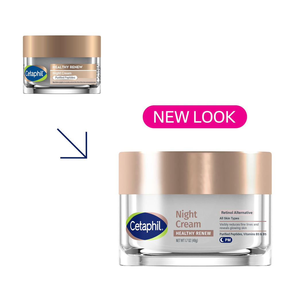 Textura cremosa de Cetaphil Healthy Renew Night Cream para piel sensible