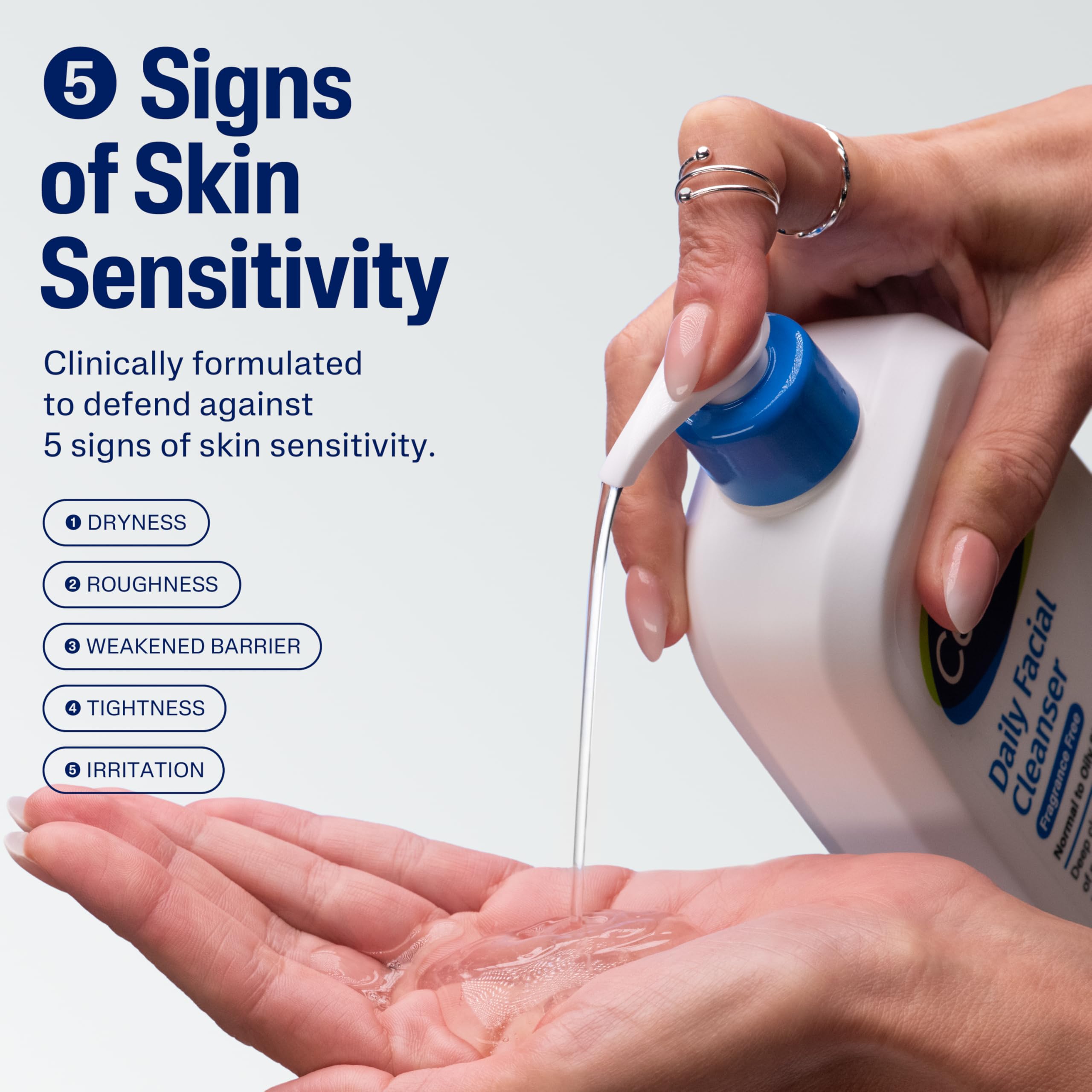 Cetaphil Limpiador Facial Diario — enfoque en poros para una piel más uniforme.