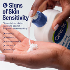 Cetaphil loción curación intensiva aplicación en la palma de la mano